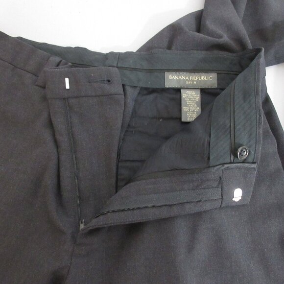 Banana Republic Mens Slacks Size 31/32 Gavin Black Chino Pants Wool Blend EUC - Picture 4 of 6